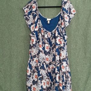 Knox Rose plus size Short Flutter Sleeve Midi dress Navy Blue L.Pink Floral 2x